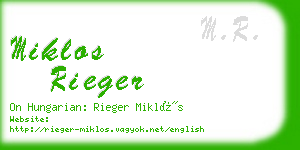 miklos rieger business card